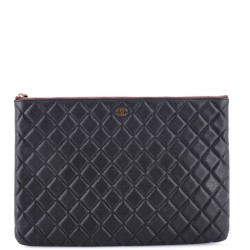 O Case Clutch Quilted Caviar Large