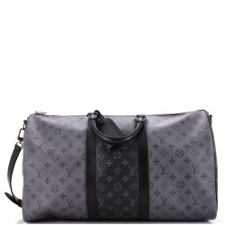 Keepall Bandouliere Bag Reverse Monogram Eclipse Canvas 50