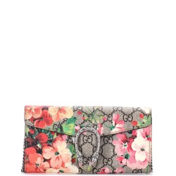 Dionysus Chain Wallet Blooms Print GG Coated Canvas Long