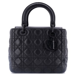Ultra Matte Lady Dior Bag Cannage Quilt Calfskin Medium