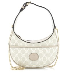 Interlocking G Patch Half Moon Hobo GG Coated Canvas Mini