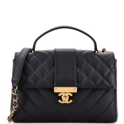 In The City Top Handle Flap Bag Mixed Quilt Calfskin Medium