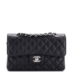 Classic Double Flap Bag Quilted Caviar Small