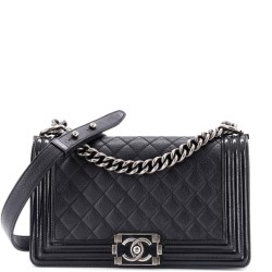 Boy Flap Bag Quilted Goatskin with Patent Old Medium