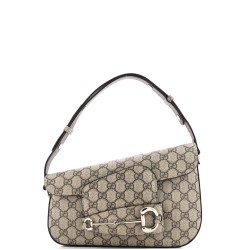 Horsebit 1955 Asymmetric Shoulder Bag GG Coated Canvas Small