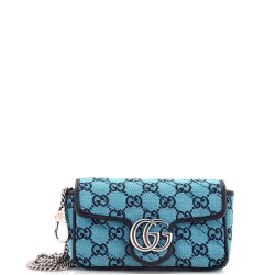 GG Marmont Flap Bag Diagonal Quilted GG Canvas Super Mini