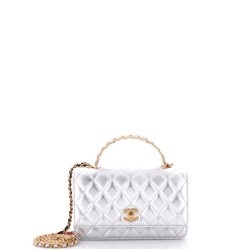 Pick Me Up Logo Handle Wallet on Chain Quilted Lambskin