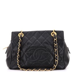 Petite Timeless Tote Quilted Caviar
