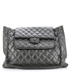 Classic Flap Shopping Tote Quilted Lambskin Large