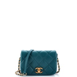 Nailed CC Full Flap Bag Quilted Calfskin Mini