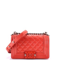 Boy Flap Bag Quilted Plexiglass Patent Small