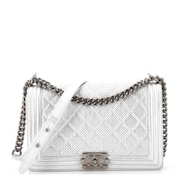Boy Flap Bag Quilted Perforated Lambskin Old Medium