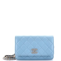 Twisted Crystals CC Wallet on Chain Quilted Caviar