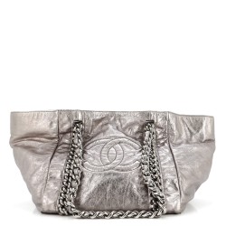 Modern Chain Tote Metallic Calfskin Medium