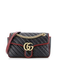 GG Marmont Flap Bag Diagonal Quilted Leather Small