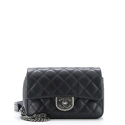 Double Carry Chain Waist Bag Quilted Goatskin Small