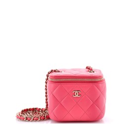Classic Vanity Case with Chain Quilted Lambskin Mini