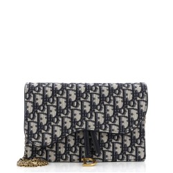 Saddle Chain Clutch Oblique Canvas