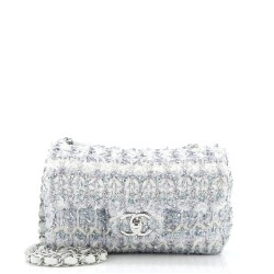 Classic Single Flap Bag Quilted Tweed and Ribbon Mini