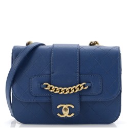 Front Chain Flap Bag Quilted Sheepskin Medium