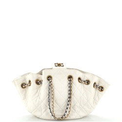 CC Turnlock Drawstring Bucket Tote Quilted Lambskin Small