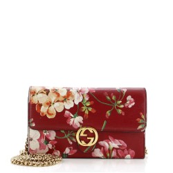 Icon Wallet on Chain Blooms Print Leather