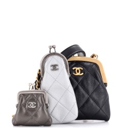 Multi Clutch with Chain Quilted Leather