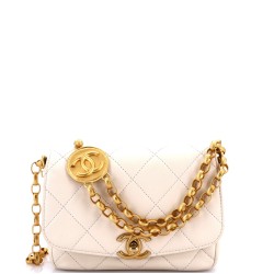 CC Coin Chain Flap Bag Quilted Lambskin Small