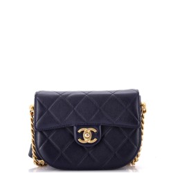 Moon Flap Messenger Bag Quilted Calfskin Mini