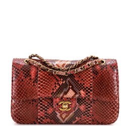 Classic Double Flap Bag Multicolor Python Medium