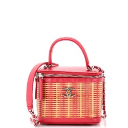 Take Away Vanity Case Rattan and Calfskin Small
