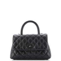 So Black Coco Top Handle Bag Quilted Caviar Mini