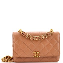 Coco First Wallet on Chain Quilted Caviar