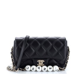 My Precious Pearls Chain Flap Bag Quilted Lambskin Small