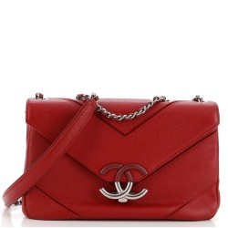 Macro Flap Bag Chevron Caviar Large