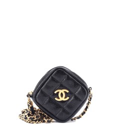 Diamond Coin Purse with Chain Quilted Caviar