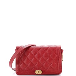 Boy Wallet on Chain Quilted Caviar