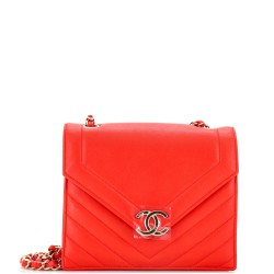 Envelope Flap Bag Chevron Calfskin Small