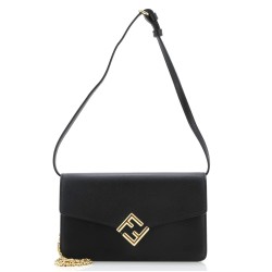 FF Diamonds Wallet on Chain FF Embossed Leather