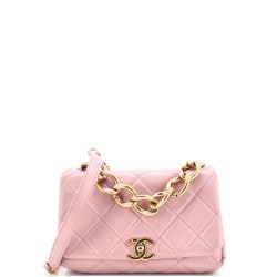 Color Match Flap Bag Quilted Lambskin Small