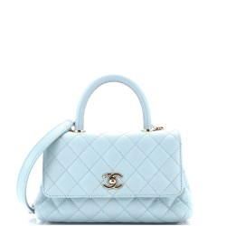 Coco Top Handle Bag Quilted Caviar Mini