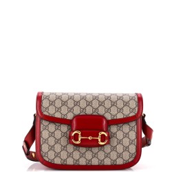 Horsebit 1955 Shoulder Bag GG Coated Canvas with Leather Small