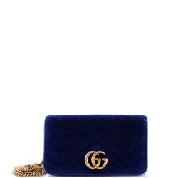 GG Marmont Chain Flap Bag Matelasse Velvet Mini