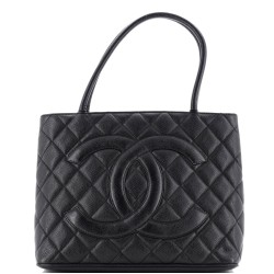 Medallion Tote Quilted Caviar