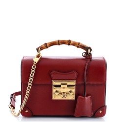 Padlock Bamboo Shoulder Bag Leather Small