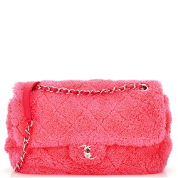 CC Chain Flap Bag Quilted Terry Cloth Medium