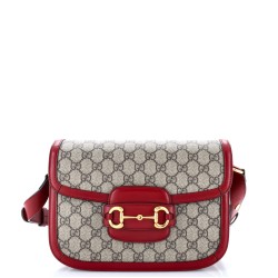 Horsebit 1955 Shoulder Bag GG Coated Canvas with Leather Small