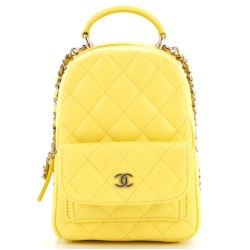 Classic CC Chain Pocket Backpack Quilted Caviar Mini