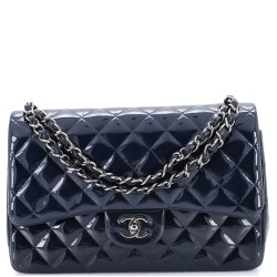 Classic Double Flap Bag Quilted Patent Jumbo