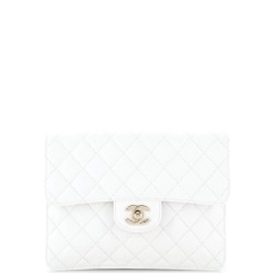 Square Classic Flap Clutch Quilted Caviar